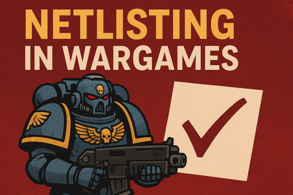 Tabletop wargaming miniatures in battle with dice and terrain, representing netlisting debates.